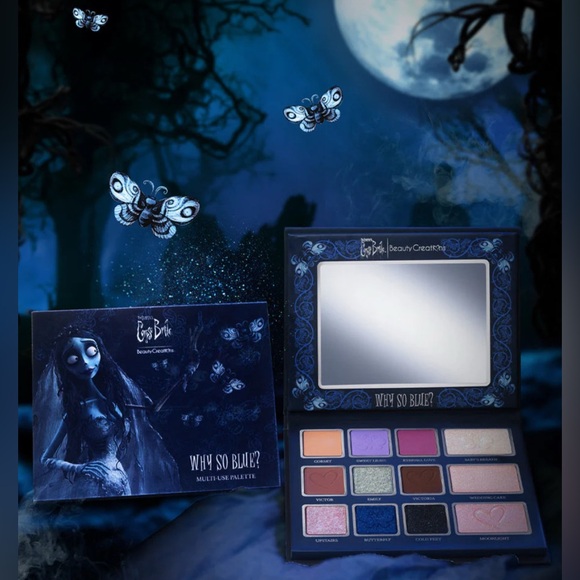 NWT Tim Burton's Corpse Bride x Beauty Creations"Why So Blue?" Multi-Use Palette - Picture 4 of 9